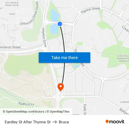 Eardley St After Thynne St to Bruce map