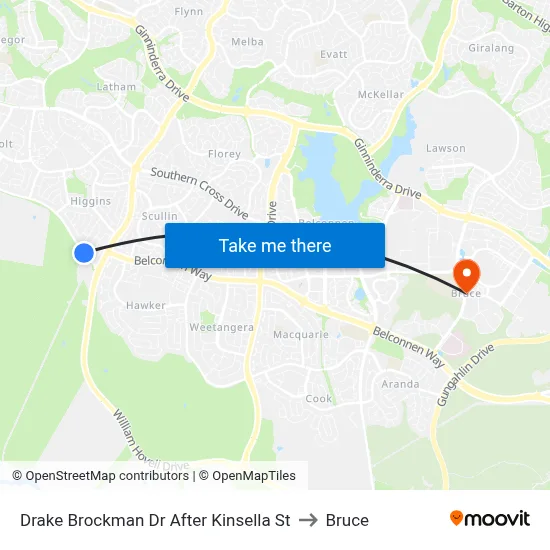 Drake Brockman Dr After Kinsella St to Bruce map