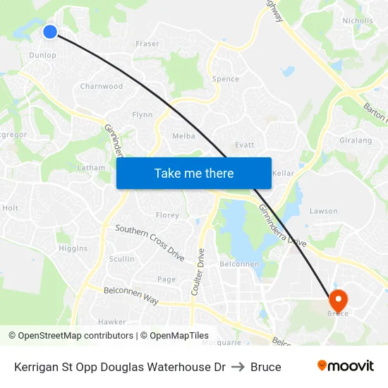 Kerrigan St Opp Douglas Waterhouse Dr to Bruce map
