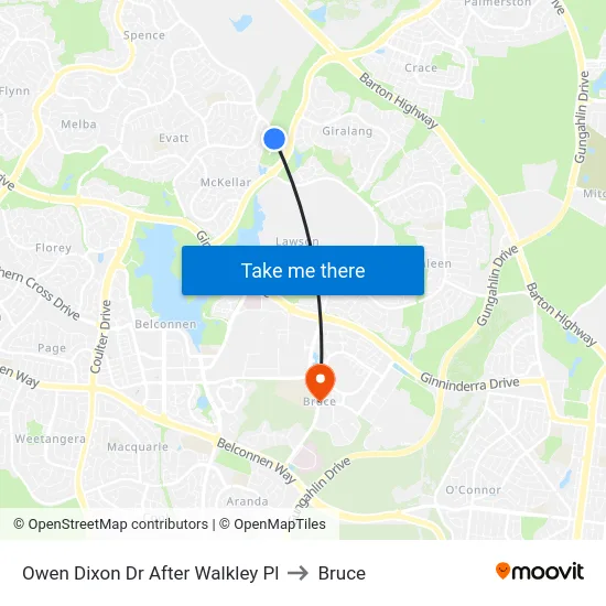 Owen Dixon Dr After Walkley Pl to Bruce map