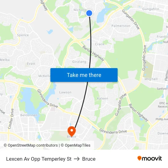 Lexcen Av Opp Temperley St to Bruce map