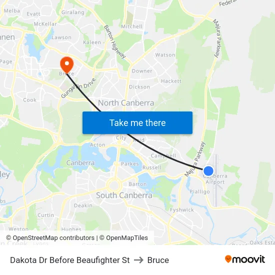 Dakota Dr Before Beaufighter St to Bruce map