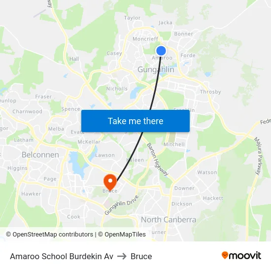 Amaroo School Burdekin Av to Bruce map