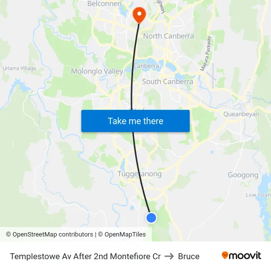 Templestowe Av After 2nd Montefiore Cr to Bruce map