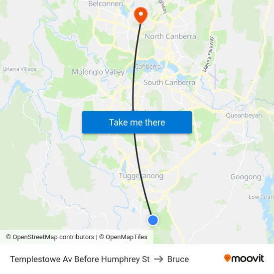 Templestowe Av Before Humphrey St to Bruce map