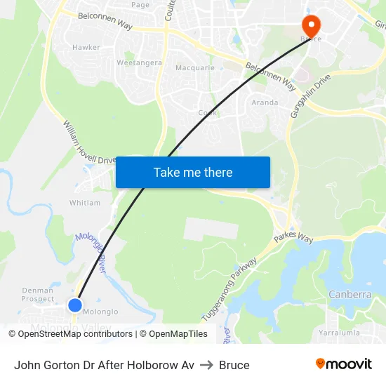 John Gorton Dr After Holborow Av to Bruce map