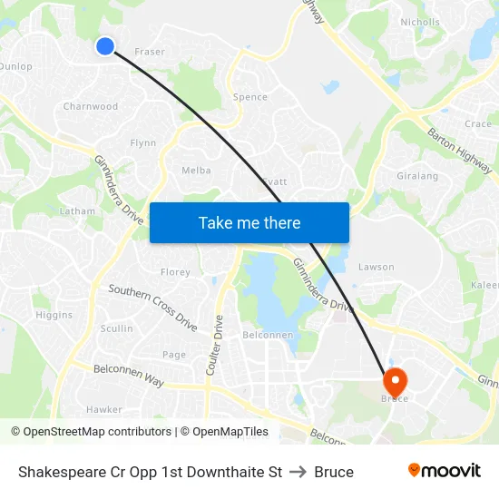 Shakespeare Cr Opp 1st Downthaite St to Bruce map