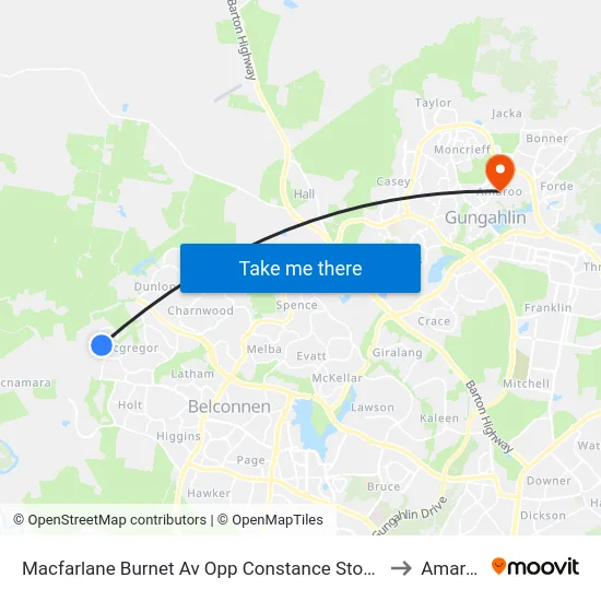 Macfarlane Burnet Av Opp Constance Stone St to Amaroo map