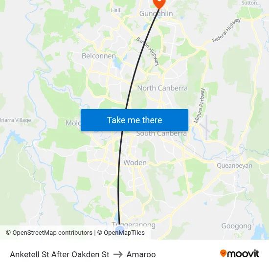 Anketell St After Oakden St to Amaroo map