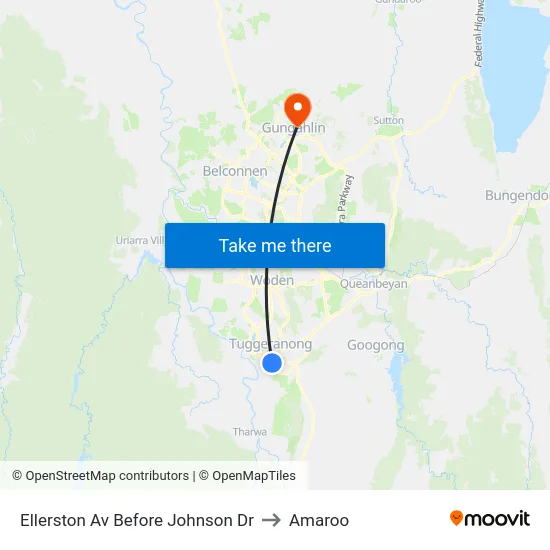 Ellerston Av Before Johnson Dr to Amaroo map