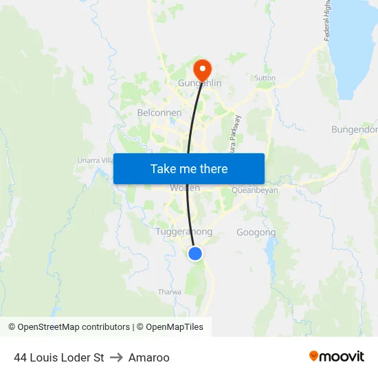 44 Louis Loder St to Amaroo map