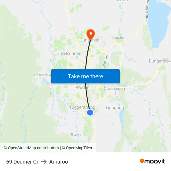 69 Deamer Cr to Amaroo map