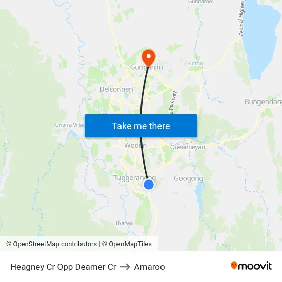 Heagney Cr Opp Deamer Cr to Amaroo map