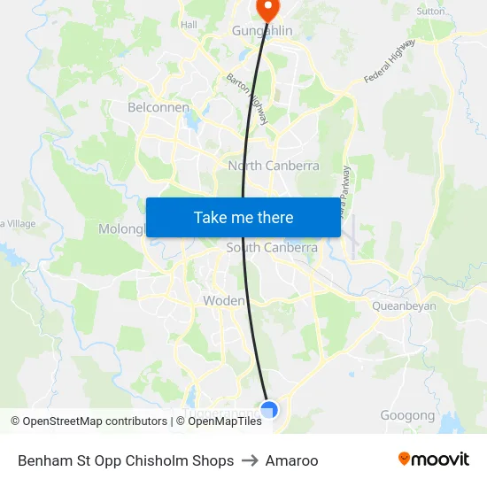 Benham St Opp Chisholm Shops to Amaroo map