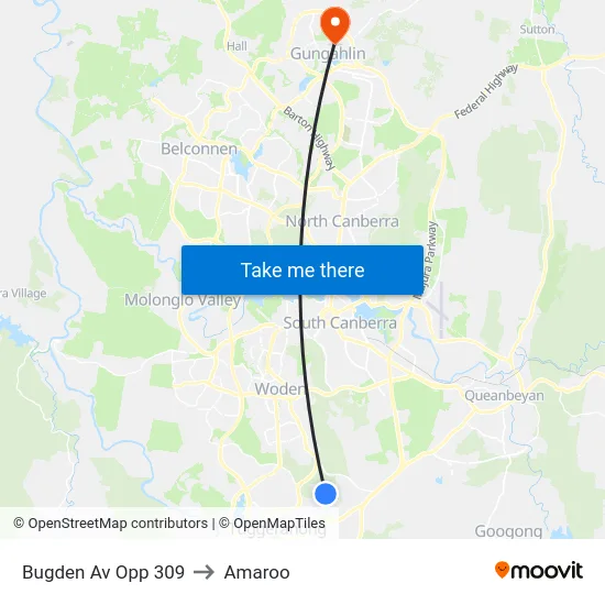 Bugden Av Opp 309 to Amaroo map