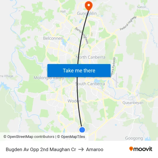 Bugden Av Opp 2nd Maughan Cr to Amaroo map