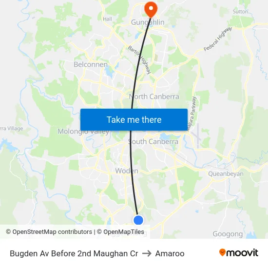 Bugden Av Before 2nd Maughan Cr to Amaroo map