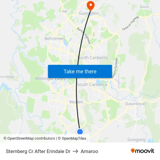 Sternberg Cr After Erindale Dr to Amaroo map
