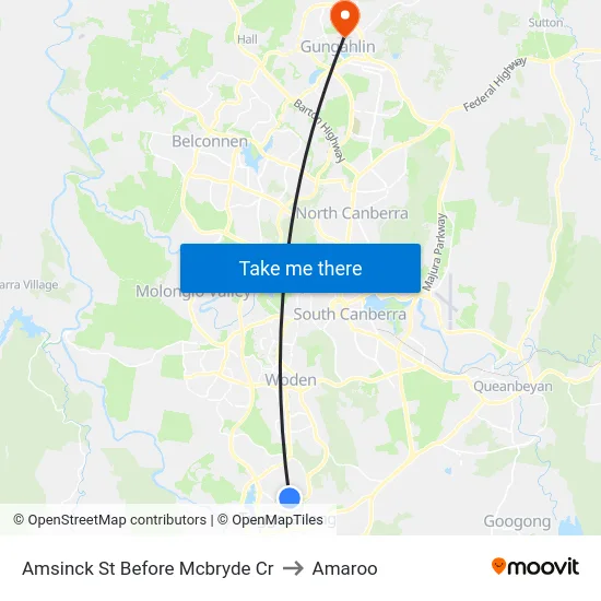 Amsinck St Before Mcbryde Cr to Amaroo map