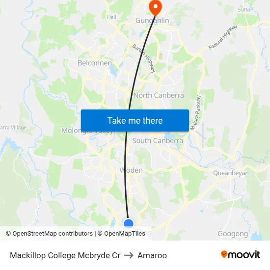 Mackillop College Mcbryde Cr to Amaroo map