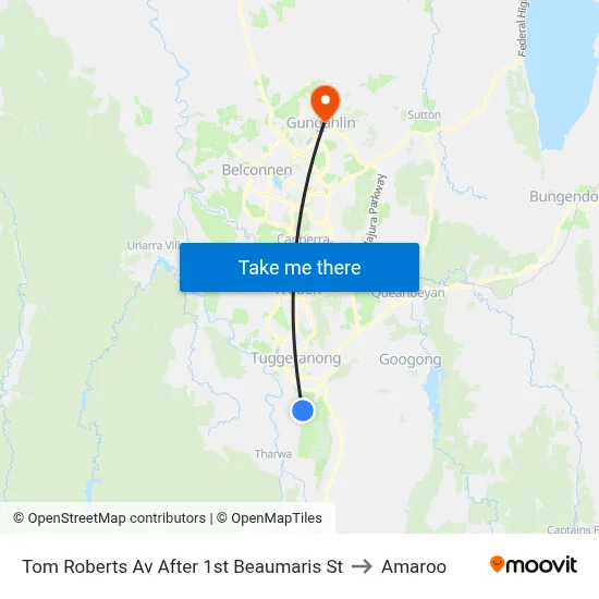 Tom Roberts Av After 1st Beaumaris St to Amaroo map