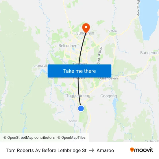 Tom Roberts Av Before Lethbridge St to Amaroo map