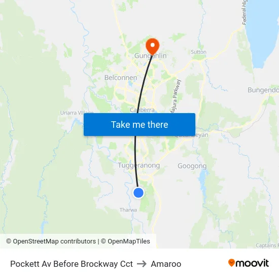 Pockett Av Before Brockway Cct to Amaroo map