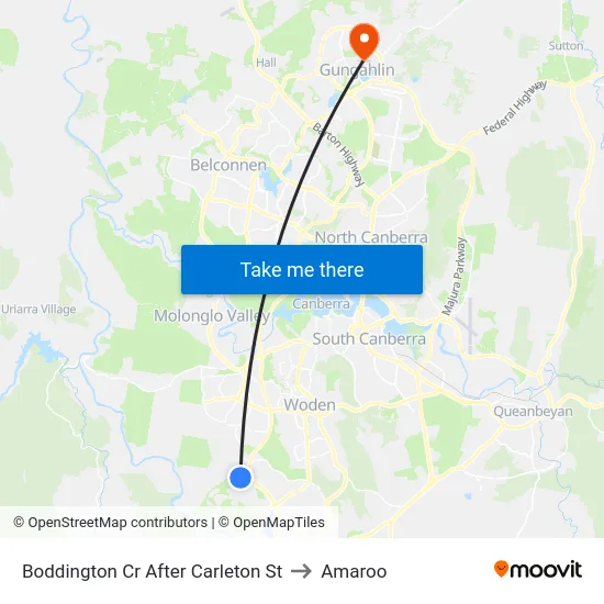 Boddington Cr After Carleton St to Amaroo map