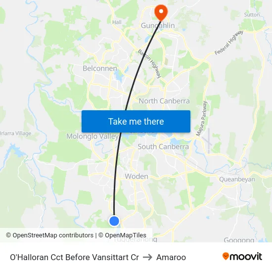 O'Halloran Cct Before Vansittart Cr to Amaroo map