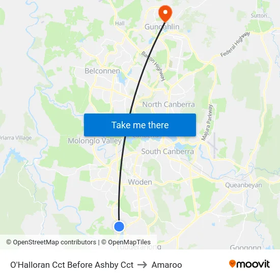 O'Halloran Cct Before Ashby Cct to Amaroo map