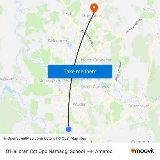 O'Halloran Cct Opp Namadgi School to Amaroo map