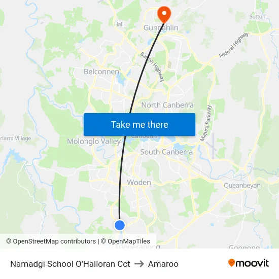 Namadgi School O'Halloran Cct to Amaroo map