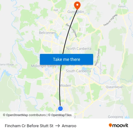 Fincham Cr Before Stutt St to Amaroo map