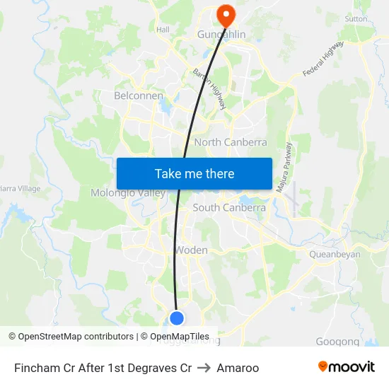 Fincham Cr After 1st Degraves Cr to Amaroo map