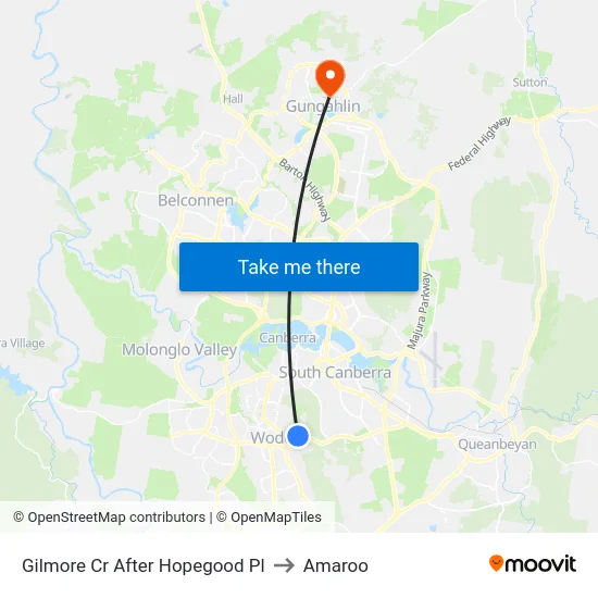 Gilmore Cr After Hopegood Pl to Amaroo map