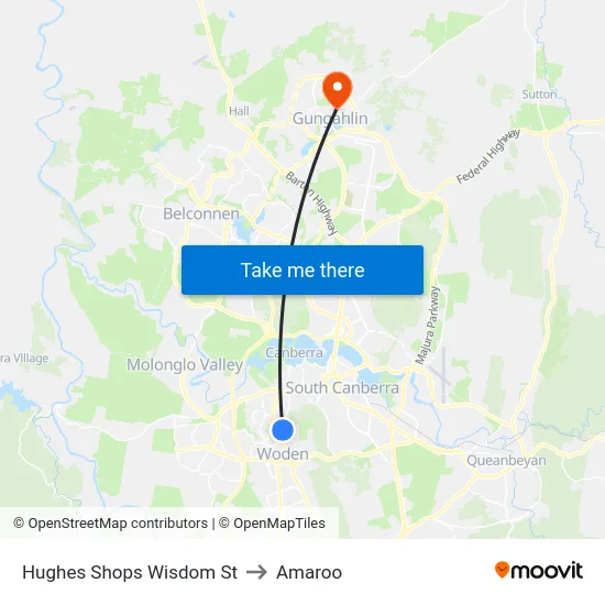 Hughes Shops Wisdom St to Amaroo map