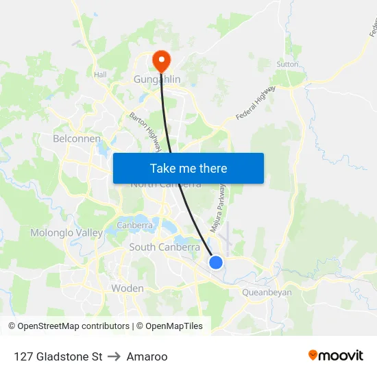 127 Gladstone St to Amaroo map