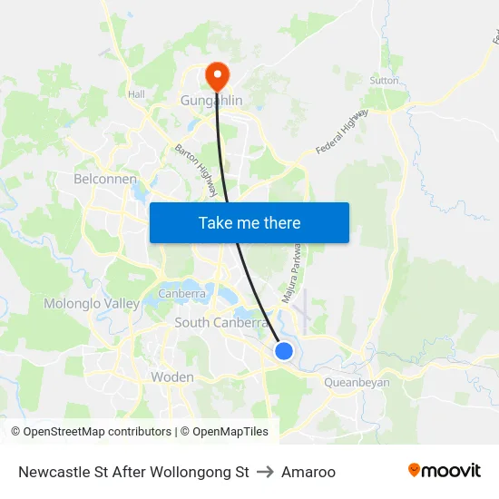 Newcastle St After Wollongong St to Amaroo map