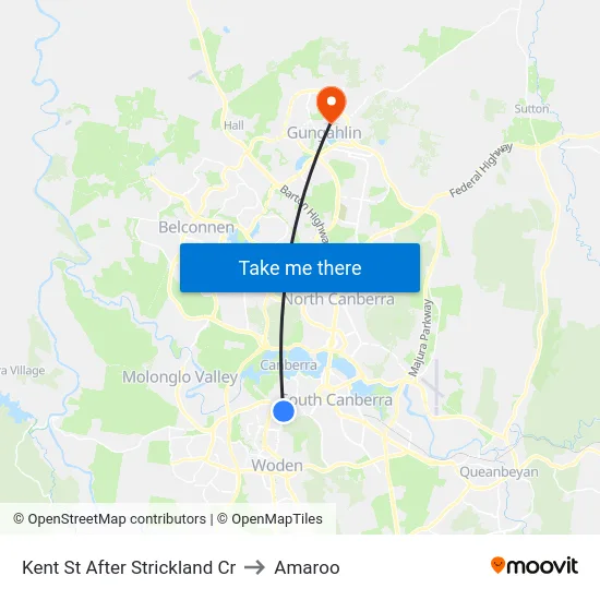 Kent St After Strickland Cr to Amaroo map