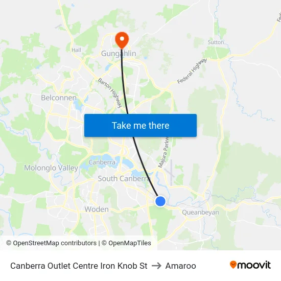 Canberra Outlet Centre Iron Knob St to Amaroo map