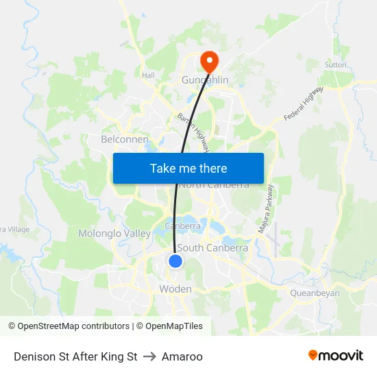 Denison St After King St to Amaroo map