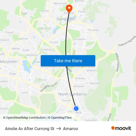 Ainslie Av After Currong St to Amaroo map