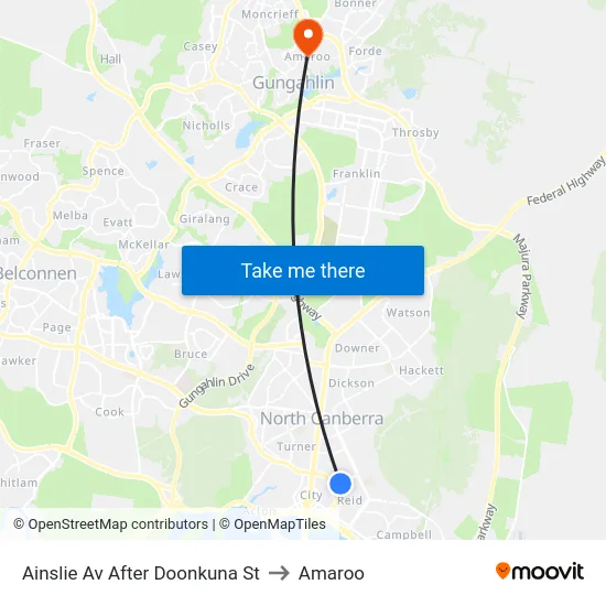 Ainslie Av After Doonkuna St to Amaroo map