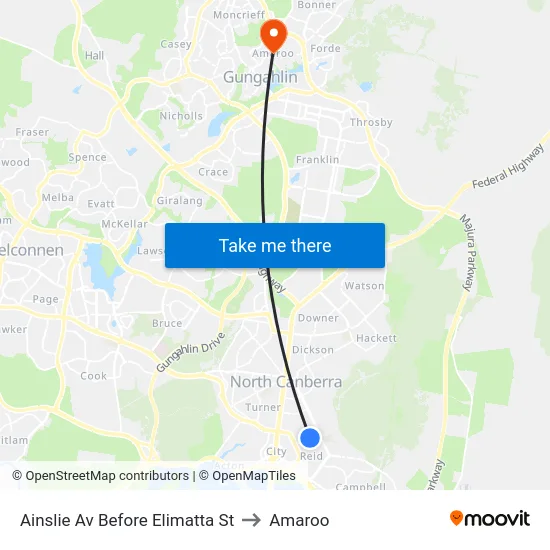 Ainslie Av Before Elimatta St to Amaroo map