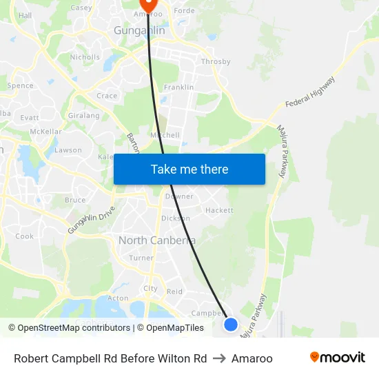 Robert Campbell Rd Before Wilton Rd to Amaroo map