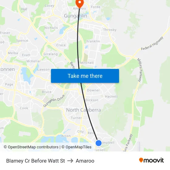Blamey Cr Before Watt St to Amaroo map