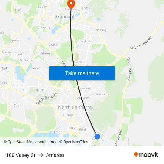 100 Vasey Cr to Amaroo map