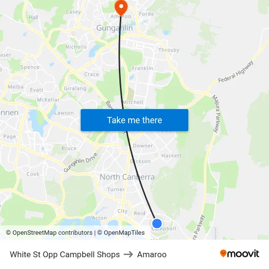 White St Opp Campbell Shops to Amaroo map