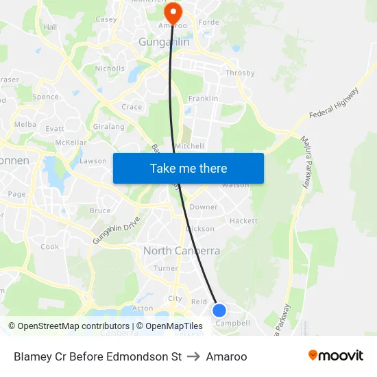 Blamey Cr Before Edmondson St to Amaroo map