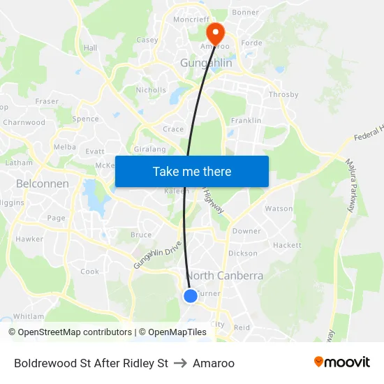 Boldrewood St After Ridley St to Amaroo map